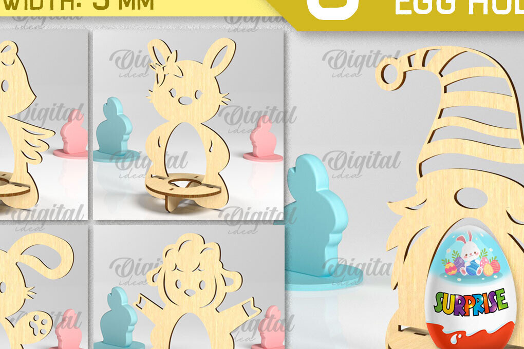 Σετ των 2 Intra απο ξύλο plywood  Χρώμα wenge 3mm-4mm πάχος - Πακέτο LaserCut με μονή Πασχαλινή Αυγοθήκη Δίασταση 15x15 cm INTRAFABR-90325687