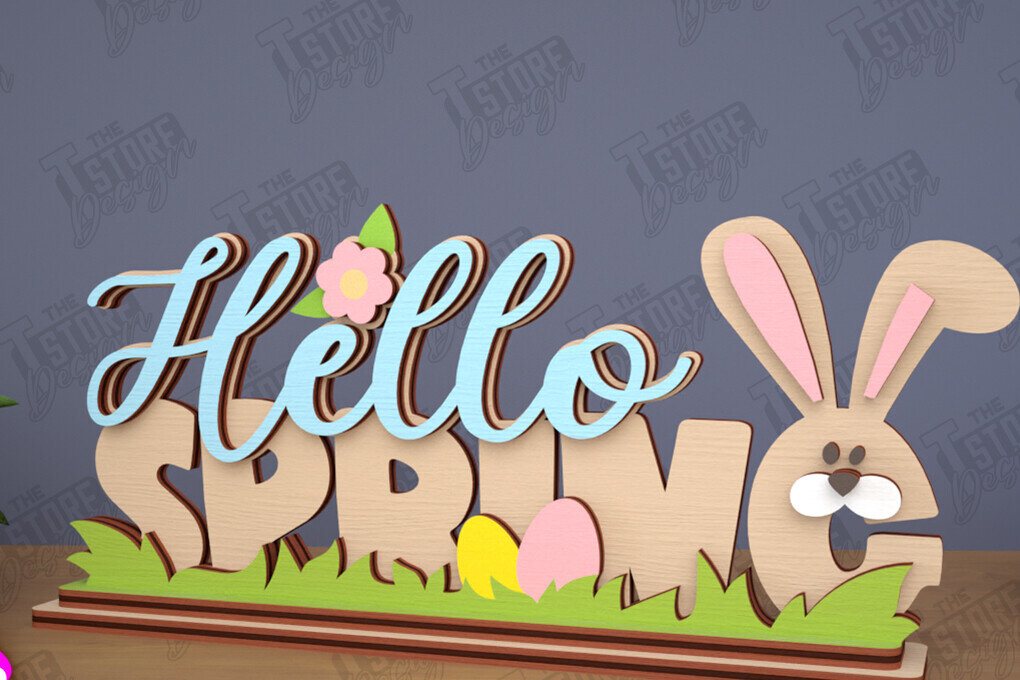 Σετ των 2 Intra απο ξύλο plywood  Χρώμα wenge 3mm-4mm πάχος - Πασχαλινό περίπτερο | Πασχαλινό λαγουδάκι | Διακόσμηση σπιτιού Δίασταση 15x15 cm INTRAFABR-74819185