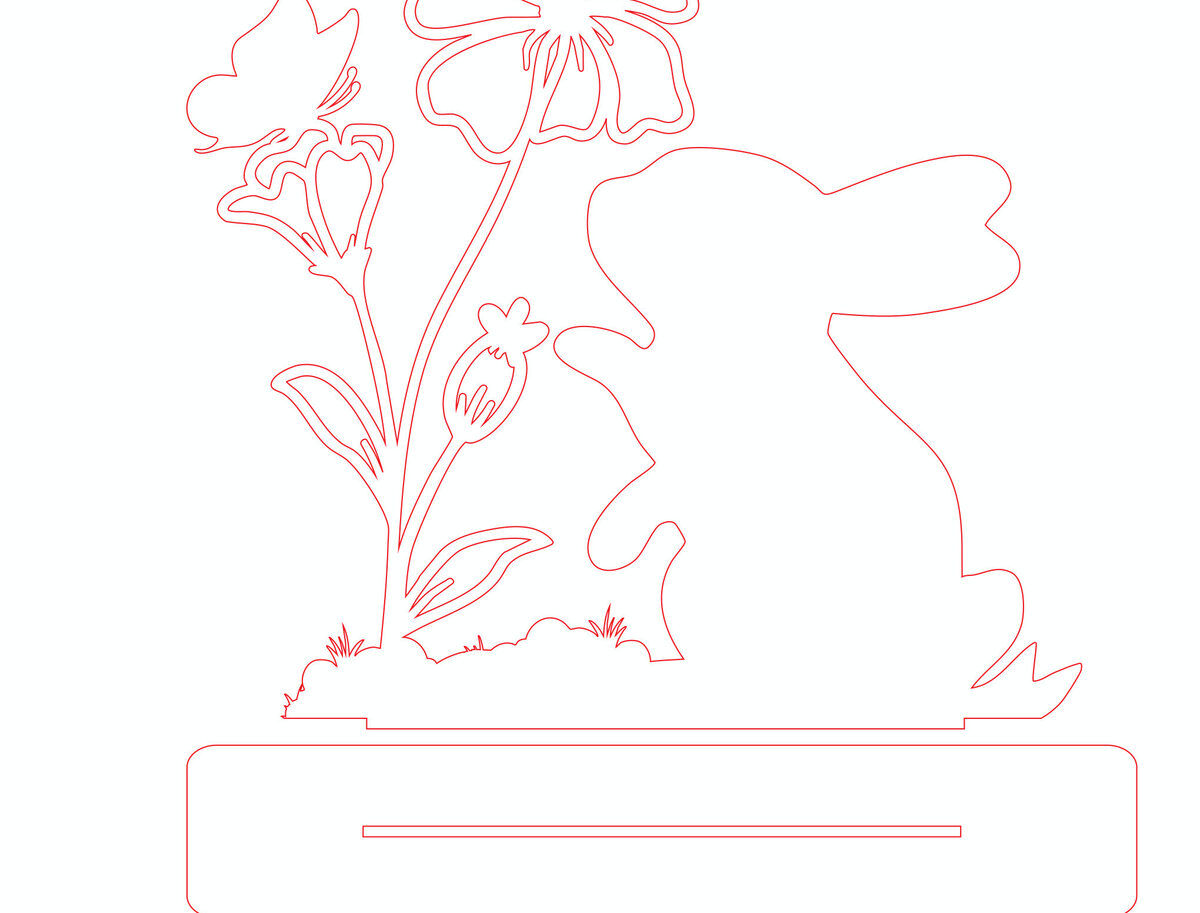 Intra απο ξύλο plywood  Χρώμα wenge 3mm-4mm πάχος - Πασχαλινό όρθιο λαγουδάκι Cutfile Δίασταση 30x20 cm INTRAFABR-117727358