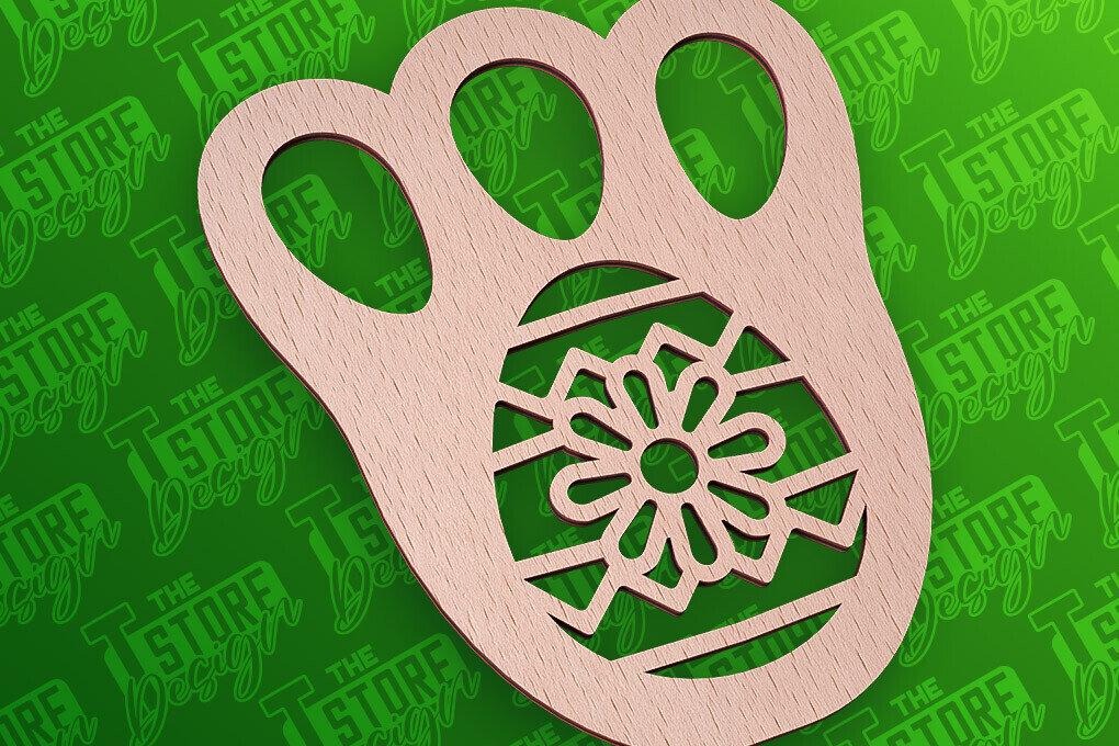 Σετ των 2 Intra απο ξύλο plywood  Χρώμα wenge 3mm-4mm πάχος - με λέιζερ πασχαλινό στένσιλ | CNC Δίασταση 15x15 cm INTRAFABR-100312314