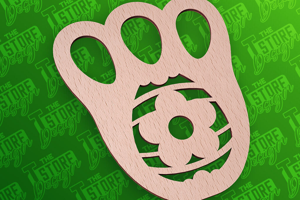 Σετ των 2 Intra απο ξύλο plywood  Χρώμα wenge 3mm-4mm πάχος - με λέιζερ πασχαλινό στένσιλ | CNC Δίασταση 15x15 cm INTRAFABR-100590901