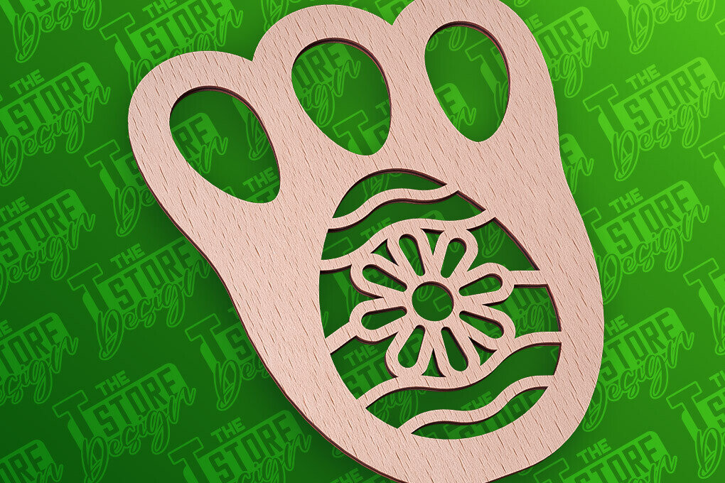 Σετ των 2 Intra απο ξύλο plywood  Χρώμα wenge 3mm-4mm πάχος - με λέιζερ πασχαλινό στένσιλ | CNC Δίασταση 15x15 cm INTRAFABR-100306828