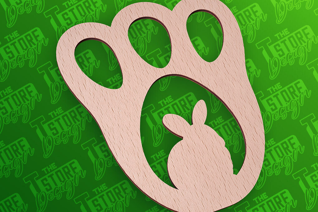 Σετ των 2 Intra απο ξύλο plywood  Χρώμα wenge 3mm-4mm πάχος - με λέιζερ πασχαλινό στένσιλ | CNC Δίασταση 15x15 cm INTRAFABR-93462560