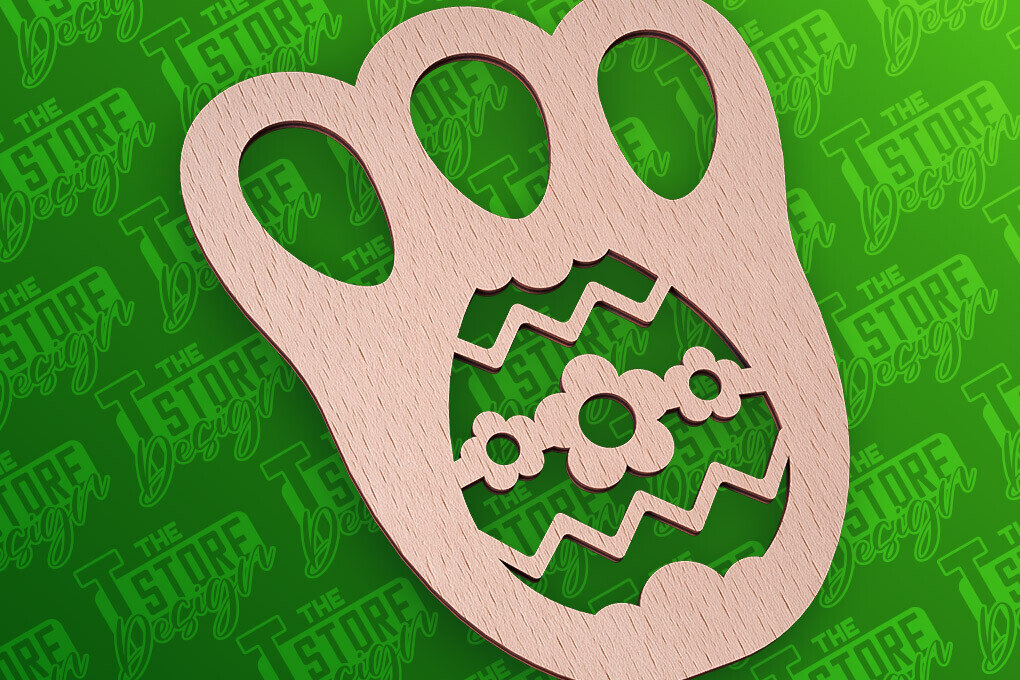 Σετ των 2 Intra απο ξύλο plywood  Χρώμα wenge 3mm-4mm πάχος - με λέιζερ πασχαλινό στένσιλ | CNC Δίασταση 15x15 cm INTRAFABR-93546171