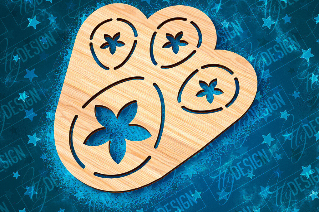 Σετ των 2 Intra απο ξύλο plywood  Χρώμα wenge 3mm-4mm πάχος - Πασχαλινό στένσιλ | Πασχαλινό σχέδιο Δίασταση 15x15 cm INTRAFABR-100590790