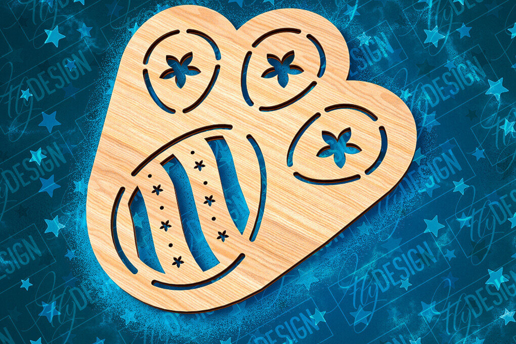 Σετ των 2 Intra απο ξύλο plywood  Χρώμα wenge 3mm-4mm πάχος - Πασχαλινό στένσιλ | Πασχαλινό σχέδιο Δίασταση 15x15 cm INTRAFABR-102772832