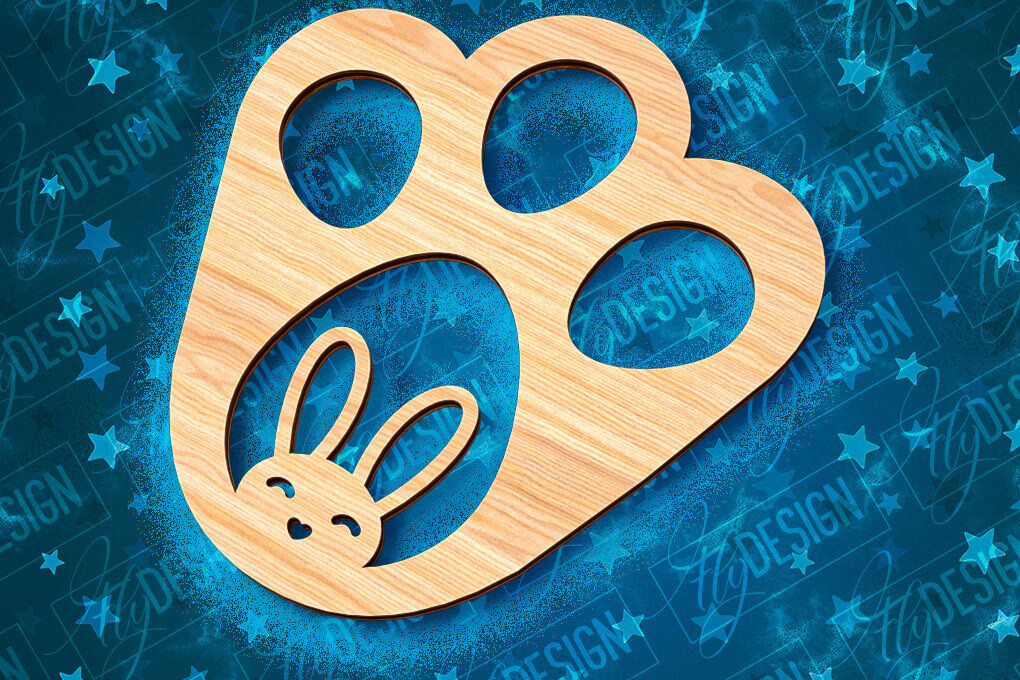 Σετ των 2 Intra απο ξύλο plywood  Χρώμα wenge 3mm-4mm πάχος - Πασχαλινό στένσιλ | Πασχαλινό σχέδιο Δίασταση 15x15 cm INTRAFABR-100398518