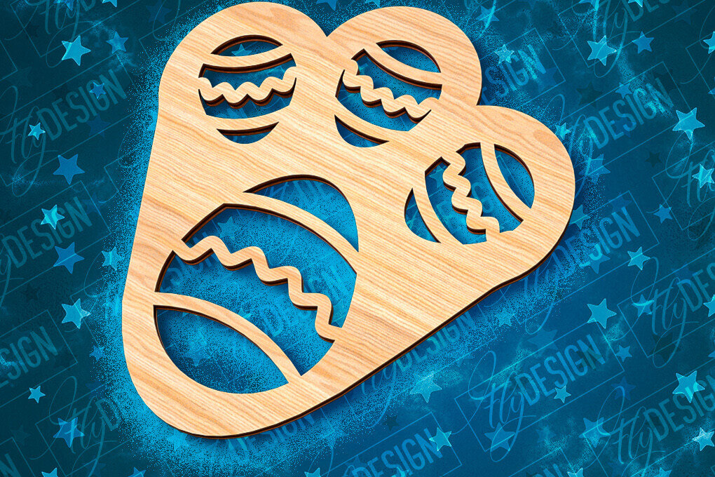 Σετ των 2 Intra απο ξύλο plywood  Χρώμα wenge 3mm-4mm πάχος - Πασχαλινό στένσιλ | Πασχαλινό σχέδιο Δίασταση 15x15 cm INTRAFABR-100398541