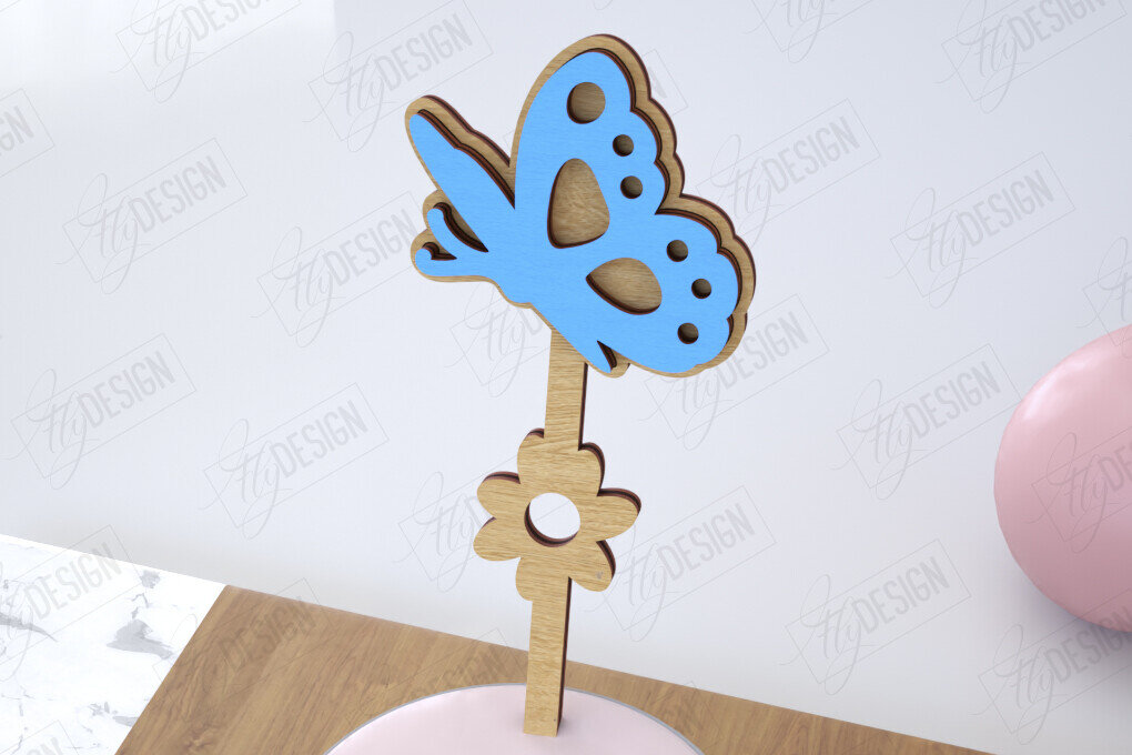 Σετ των 2 Intra απο ξύλο plywood  Χρώμα wenge 3mm-4mm πάχος - Πασχαλινά μπαστούνια για ανακατεύοντας ποτά | CNC Δίασταση 15x15 cm INTRAFABR-33856173