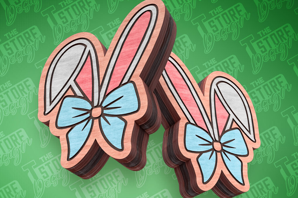 Σετ των 3 Intra απο ξύλο plywood  Χρώμα wenge 3mm-4mm πάχος - Πασχαλινά σκουλαρίκια με λέιζερ | Λαγουδάκι Δίασταση 3x3 cm INTRAFABR-59421181