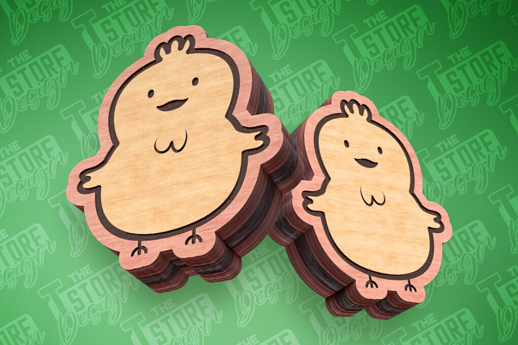 Σετ των 3 Intra απο ξύλο plywood  Χρώμα wenge 3mm-4mm πάχος - Πασχαλινά σκουλαρίκια με λέιζερ | Νεοσσός Δίασταση 3x3 cm INTRAFABR-79194191