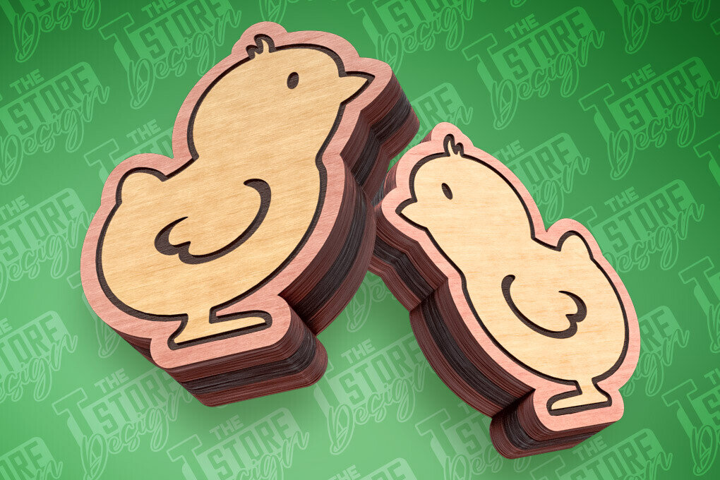 Σετ των 3 Intra απο ξύλο plywood  Χρώμα wenge 3mm-4mm πάχος - Πασχαλινά σκουλαρίκια με λέιζερ | Νεοσσός Δίασταση 3x3 cm INTRAFABR-33029458