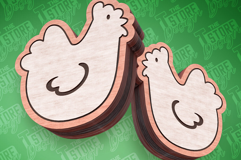 Σετ των 3 Intra απο ξύλο plywood  Χρώμα wenge 3mm-4mm πάχος - Πασχαλινά σκουλαρίκια με λέιζερ | Κοτόπουλο Δίασταση 3x3 cm INTRAFABR-29899772