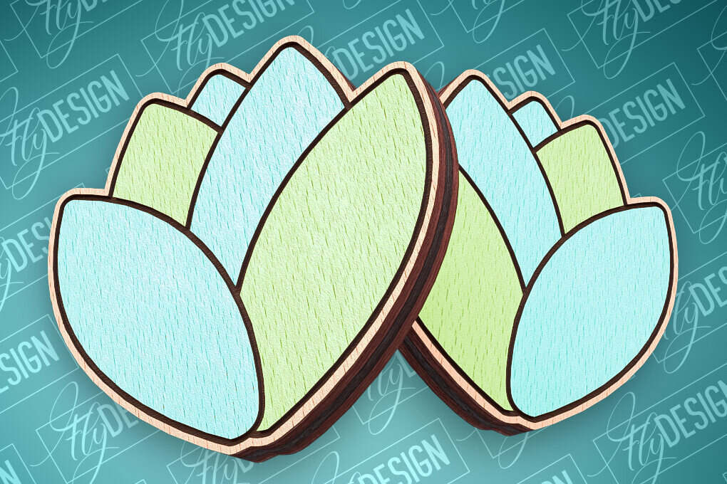 Σετ των 3 Intra απο ξύλο plywood  Χρώμα wenge 3mm-4mm πάχος - Πασχαλινά σκουλαρίκια με λέιζερ | CNC Δίασταση 3x3 cm INTRAFABR-69678982