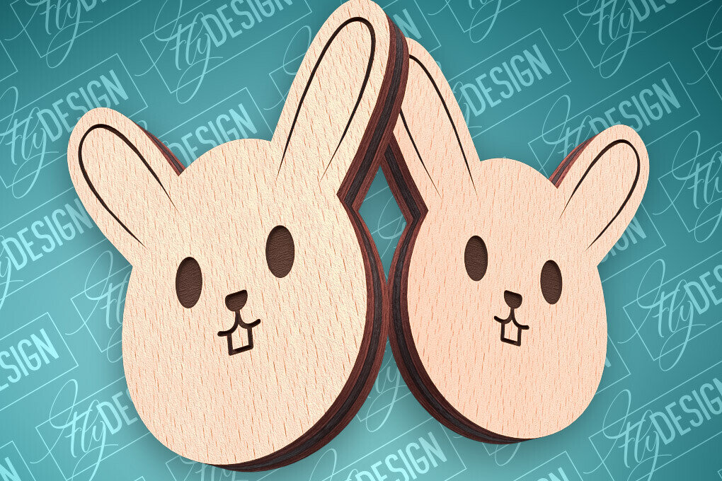 Σετ των 3 Intra απο ξύλο plywood  Χρώμα wenge 3mm-4mm πάχος - Πασχαλινά σκουλαρίκια με λέιζερ | CNC Δίασταση 3x3 cm INTRAFABR-69702900