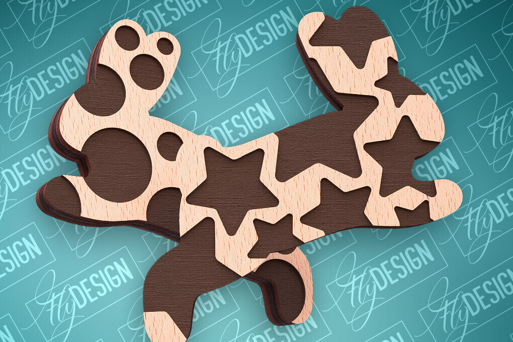 Σετ των 3 Intra απο ξύλο plywood  Χρώμα wenge 3mm-4mm πάχος - Πασχαλινά σκουλαρίκια με λέιζερ | CNC Δίασταση 3x3 cm INTRAFABR-115754254