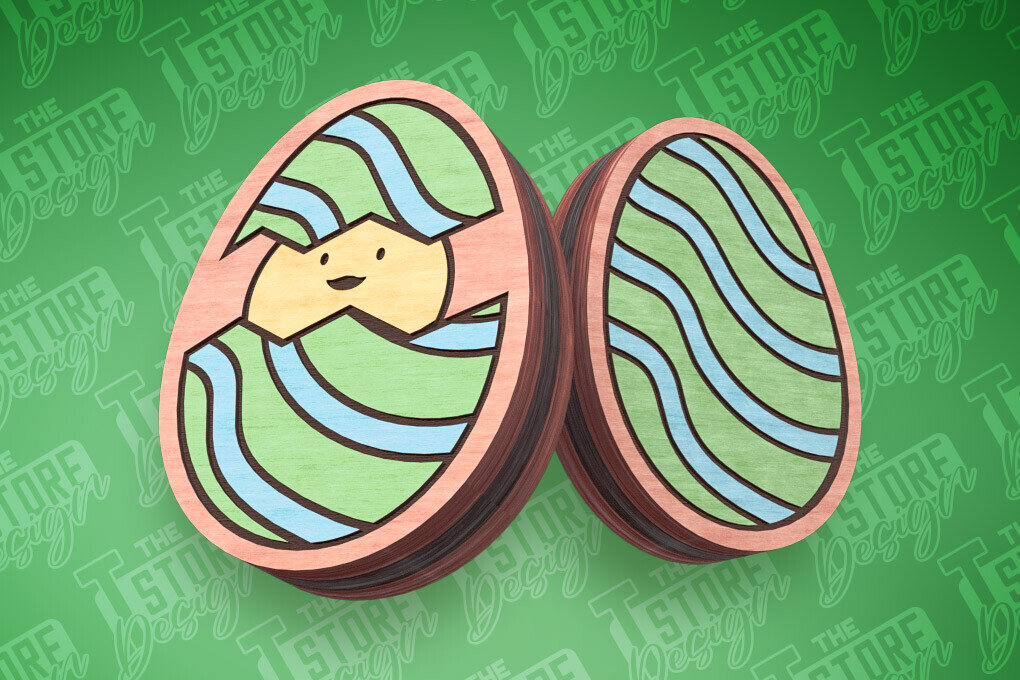 Σετ των 3 Intra απο ξύλο plywood  Χρώμα wenge 3mm-4mm πάχος - Πασχαλινά σκουλαρίκια με λέιζερ | Αυγά Δίασταση 3x3 cm INTRAFABR-120767591