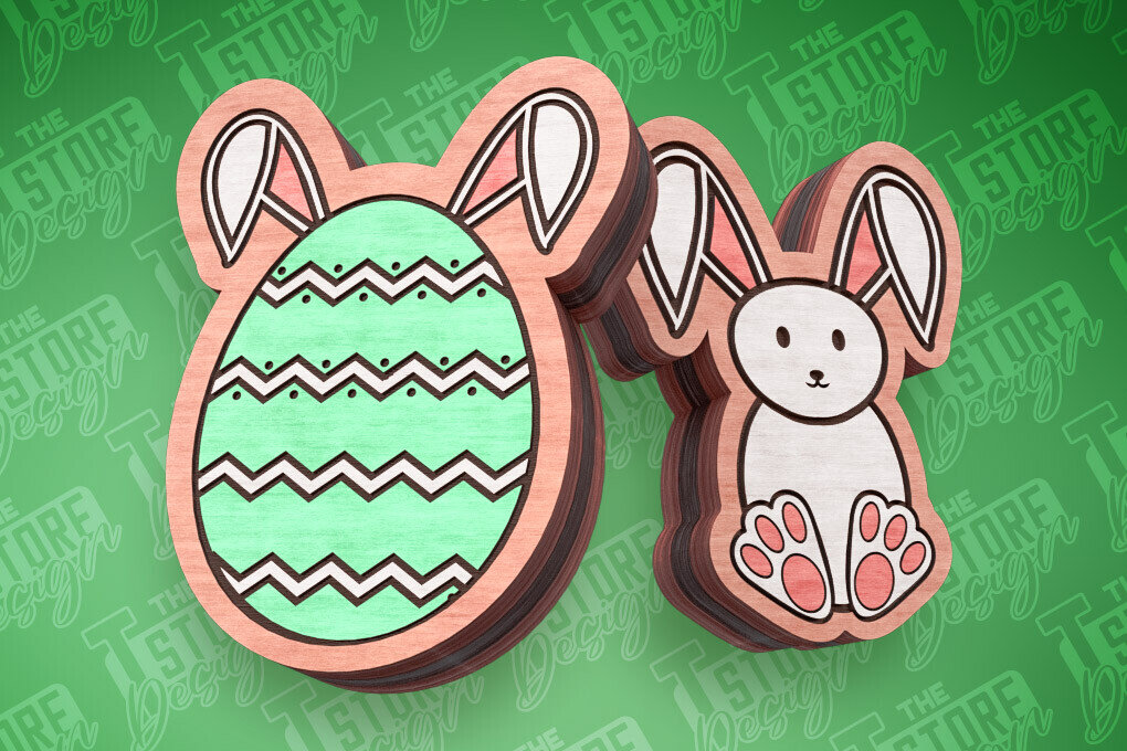 Σετ των 3 Intra απο ξύλο plywood  Χρώμα wenge 3mm-4mm πάχος - Πασχαλινά σκουλαρίκια με λέιζερ | Αυγά Δίασταση 3x3 cm INTRAFABR-29820168