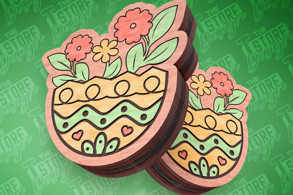 Σετ των 3 Intra απο ξύλο plywood  Χρώμα wenge 3mm-4mm πάχος - Πασχαλινά σκουλαρίκια με λέιζερ | Αυγά Δίασταση 3x3 cm INTRAFABR-29866426