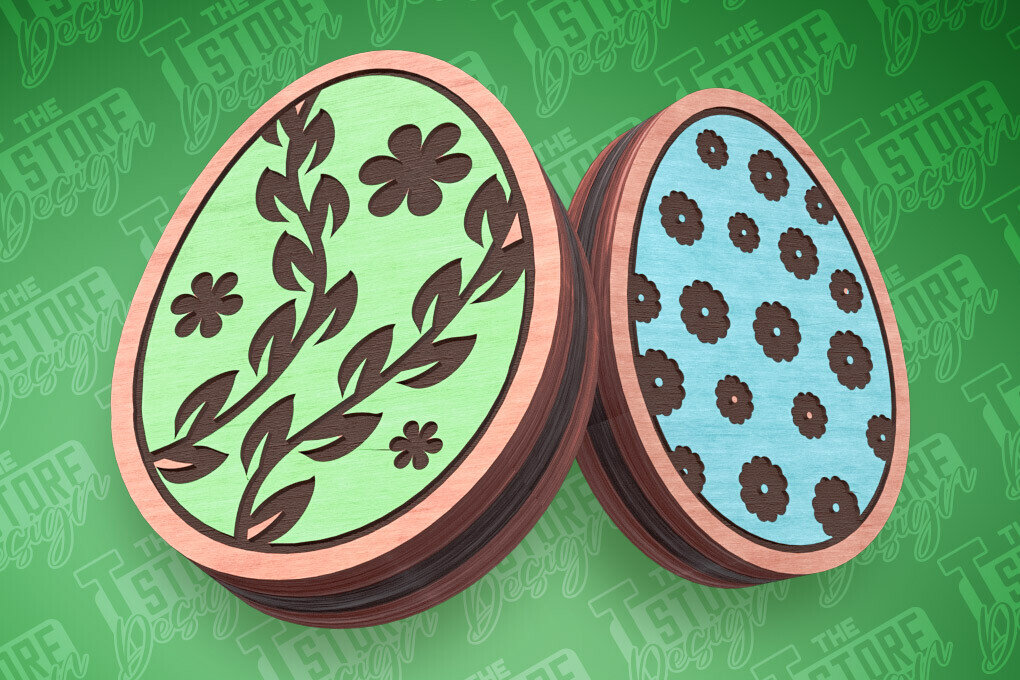 Σετ των 3 Intra απο ξύλο plywood  Χρώμα wenge 3mm-4mm πάχος - Πασχαλινά σκουλαρίκια με λέιζερ | Αυγά Δίασταση 3x3 cm INTRAFABR-29793433