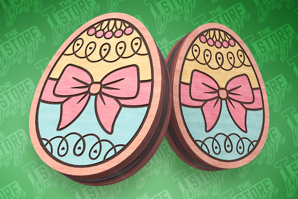 Σετ των 3 Intra απο ξύλο plywood  Χρώμα wenge 3mm-4mm πάχος - Πασχαλινά σκουλαρίκια με λέιζερ | Αυγά Δίασταση 3x3 cm INTRAFABR-66179473