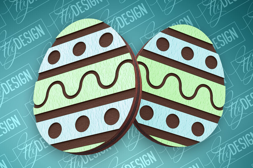 Σετ των 3 Intra απο ξύλο plywood  Χρώμα wenge 3mm-4mm πάχος - Πασχαλινά σκουλαρίκια με λέιζερ | Αυγά Δίασταση 3x3 cm INTRAFABR-66184447