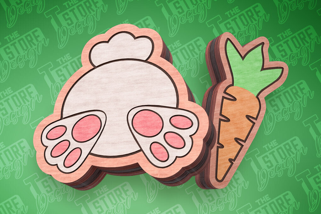 Σετ των 3 Intra απο ξύλο plywood  Χρώμα wenge 3mm-4mm πάχος - Πασχαλινά σκουλαρίκια με λέιζερ | Κουνέλι Δίασταση 3x3 cm INTRAFABR-66202343