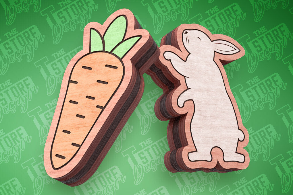 Σετ των 3 Intra απο ξύλο plywood  Χρώμα wenge 3mm-4mm πάχος - Πασχαλινά σκουλαρίκια με λέιζερ | Κουνέλι Δίασταση 3x3 cm INTRAFABR-66178712