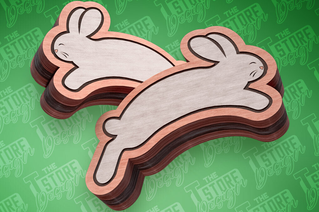 Σετ των 3 Intra απο ξύλο plywood  Χρώμα wenge 3mm-4mm πάχος - Πασχαλινά σκουλαρίκια με λέιζερ | Κουνέλι Δίασταση 3x3 cm INTRAFABR-71878628