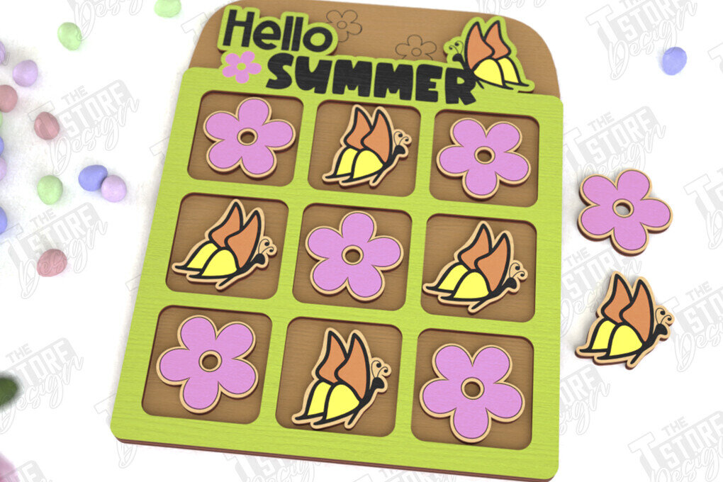 Σετ των 2 Intra απο ξύλο plywood  Χρώμα wenge 3mm-4mm πάχος - Πασχαλινό Tic Tac Toe | Νότες και Σταυροί Δίασταση 15x15 cm INTRAFABR-58536891