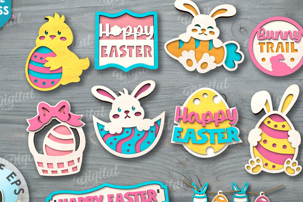 Σετ των 2 Intra απο ξύλο plywood  Χρώμα wenge 3mm-4mm πάχος - Δίσκος κοπής με λέιζερ Πασχαλινός Δίσκος Δίασταση 15x15 cm INTRAFABR-22324163