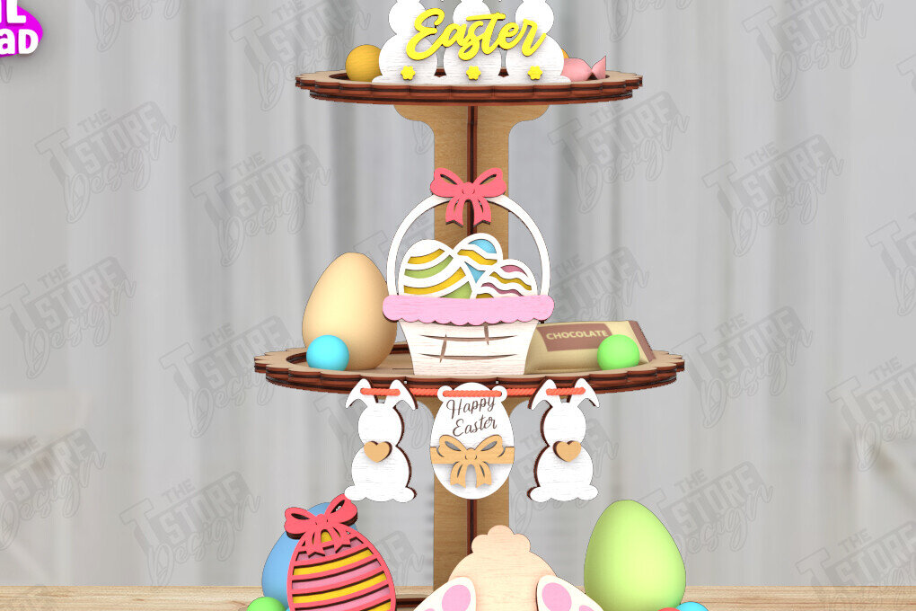 Σετ των 2 Intra απο ξύλο plywood  Χρώμα wenge 3mm-4mm πάχος - Πασχαλινός Δίσκος | Στρογγυλό σταντ | CNC Δίασταση 15x15 cm INTRAFABR-22615736