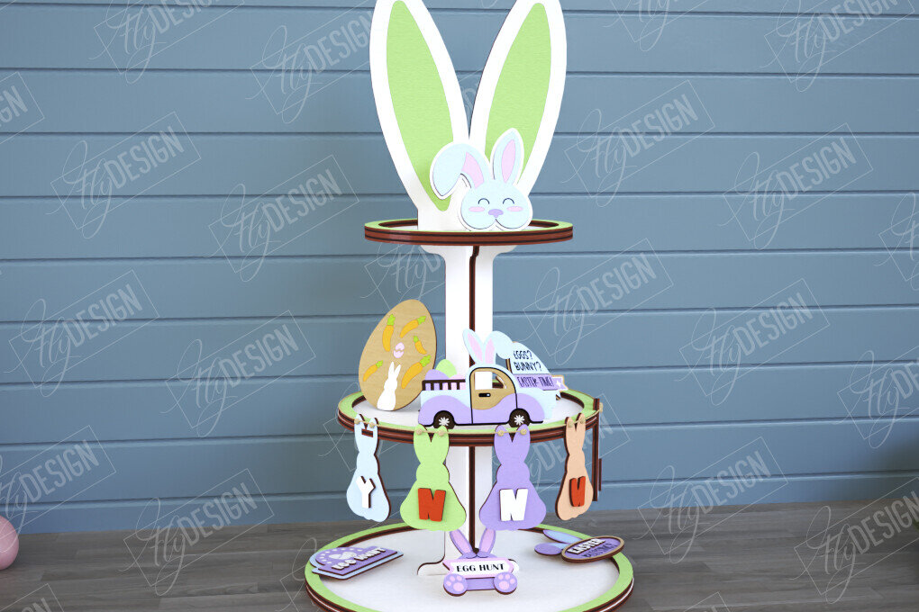 Σετ των 2 Intra απο ξύλο plywood  Χρώμα wenge 3mm-4mm πάχος - Πασχαλινός Δίσκος | Στρογγυλό σταντ | CNC Δίασταση 15x15 cm INTRAFABR-22618172