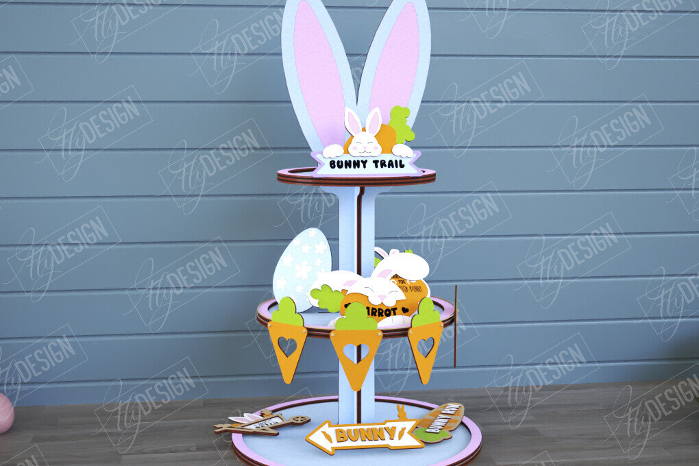 Σετ των 2 Intra απο ξύλο plywood  Χρώμα wenge 3mm-4mm πάχος - Πασχαλινός Δίσκος | Στρογγυλό σταντ | CNC Δίασταση 15x15 cm INTRAFABR-22618599