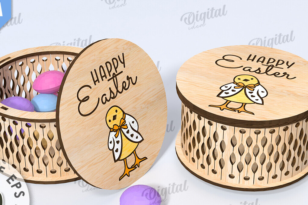 Σετ των 2 Intra απο ξύλο plywood  Χρώμα wenge 3mm-4mm πάχος - κουτί πασχαλινών λιχουδιών. Δώρο Πάσχα Δίασταση 15x15 cm INTRAFABR-23503760