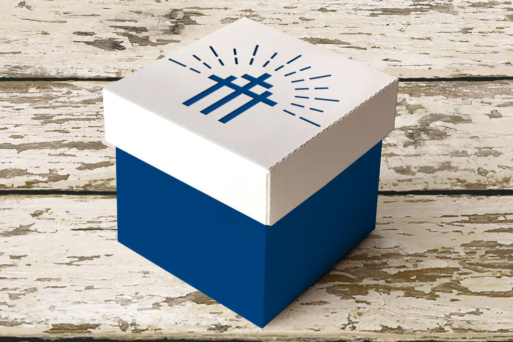 Σετ των 2 Intra απο ξύλο plywood  Χρώμα wenge 3mm-4mm πάχος - Πασχαλινό τριπλό κουτί σταυρού με καπάκι Δίασταση 15x15 cm INTRAFABR-58760191