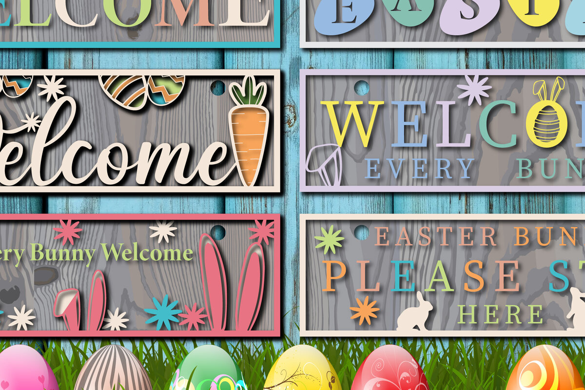 Σετ των 2 Intra απο ξύλο plywood  Χρώμα wenge 3mm-4mm πάχος - Πασχαλινή πινακίδα καλωσορίσματος Big Bundle Decor Δίασταση 15x15 cm INTRAFABR-112091357