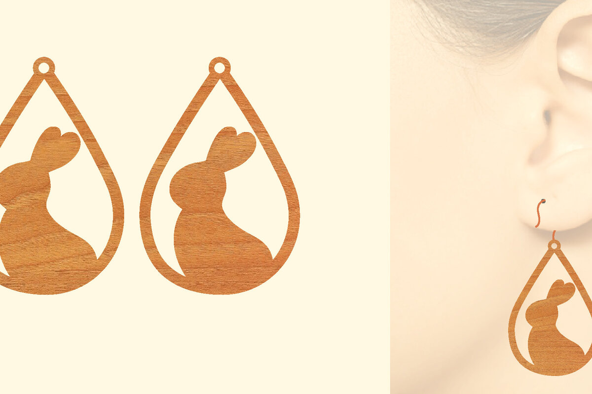 Σετ των 3 Intra απο ξύλο plywood  Χρώμα wenge 3mm-4mm πάχος - Πασχαλινά Ξύλινα Σκουλαρίκια Δίασταση 3x3 cm INTRAFABR-55068566