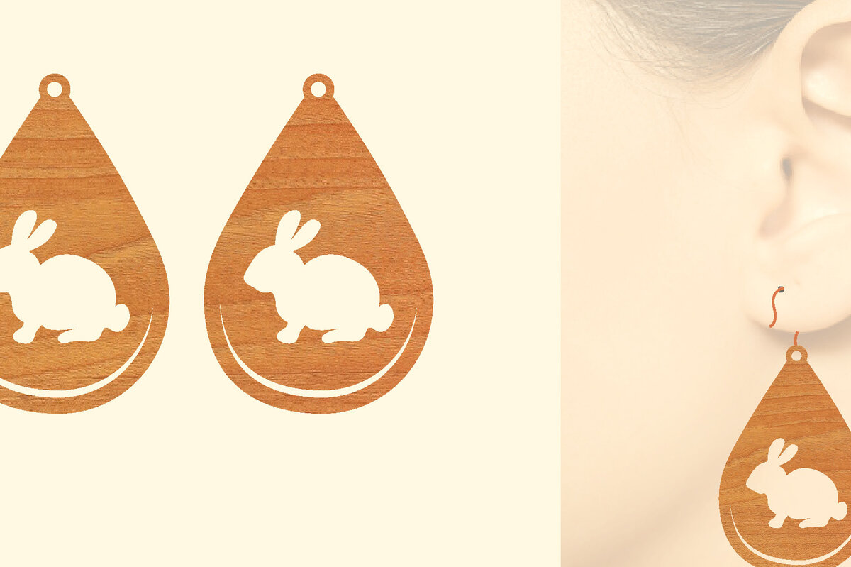 Σετ των 3 Intra απο ξύλο plywood  Χρώμα wenge 3mm-4mm πάχος - Πασχαλινά Ξύλινα Σκουλαρίκια Laser Δίασταση 3x3 cm INTRAFABR-55151174