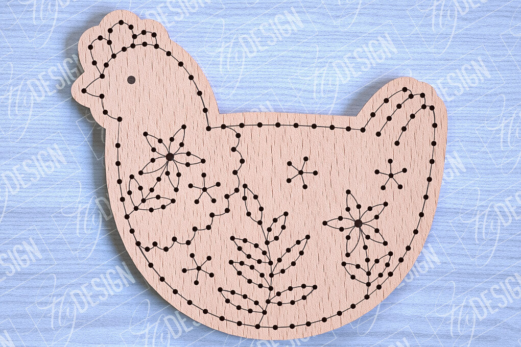 Σετ των 2 Intra απο ξύλο plywood  Χρώμα wenge 3mm-4mm πάχος - Πασχαλινά κενά κεντήματα με λέιζερ Δίασταση 15x15 cm INTRAFABR-114118060