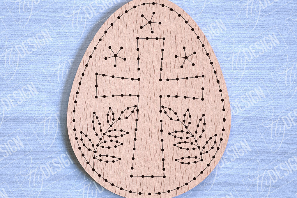 Σετ των 2 Intra απο ξύλο plywood  Χρώμα wenge 3mm-4mm πάχος - Πασχαλινά κενά κεντήματα με λέιζερ Δίασταση 15x15 cm INTRAFABR-113054080