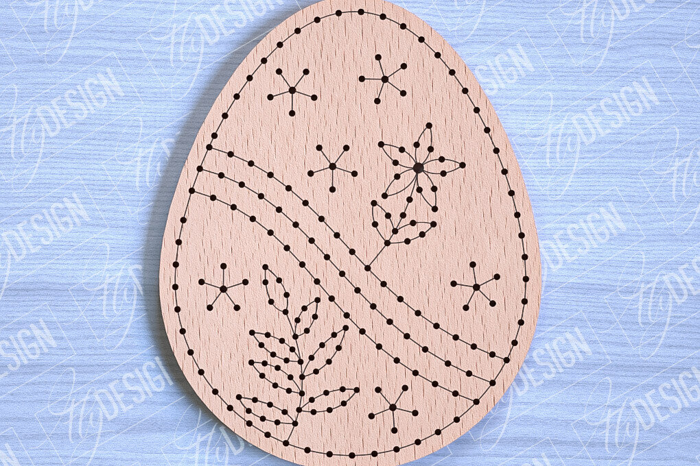 Σετ των 2 Intra απο ξύλο plywood  Χρώμα wenge 3mm-4mm πάχος - Πασχαλινά κενά κεντήματα με λέιζερ Δίασταση 15x15 cm INTRAFABR-114052323