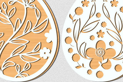 Σετ των 2 Intra απο ξύλο plywood  Χρώμα wenge 3mm-4mm πάχος - Πασχαλινό Ξύλινο Αυγό Cut 2 Layer 1424 Δίασταση 15x15 cm INTRAFABR-85888187