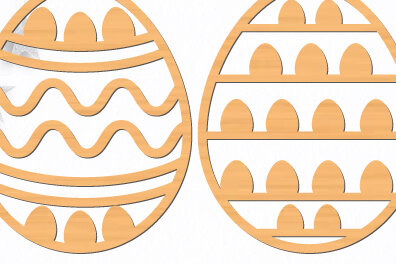 Σετ των 2 Intra απο ξύλο plywood  Χρώμα wenge 3mm-4mm πάχος - Πασχαλινό Ξύλινο Αυγό Cut Bundle 1414 Δίασταση 15x15 cm INTRAFABR-88810396