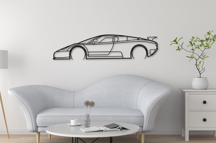 Σετ των 2 Intra απο ξύλο plywood  Χρώμα wenge 3mm-4mm πάχος - EB110 Sports Car Silhouette Δίασταση 20x20 cm INTRAFABR-72009133