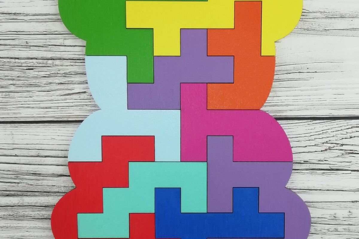 Intra απο ξύλο plywood  Χρώμα wenge 3mm-4mm πάχος - Εκπαιδευτικό παζλ για παιδιά Δίασταση 30x20 cm INTRAFABR-93448435