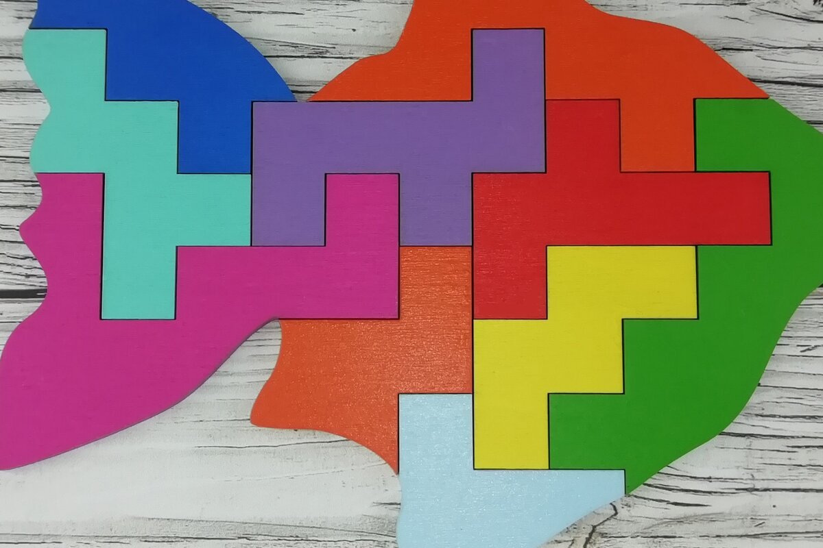 Intra απο ξύλο plywood  Χρώμα wenge 3mm-4mm πάχος - Εκπαιδευτικό παζλ για παιδιά Δίασταση 30x20 cm INTRAFABR-93448444