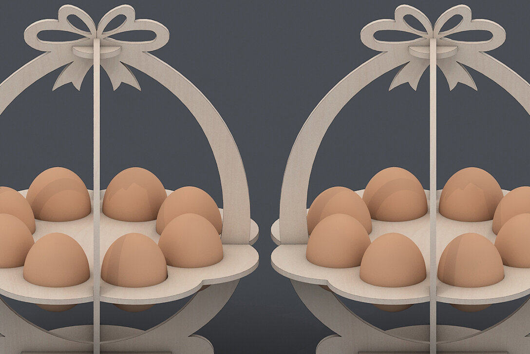 Intra απο ξύλο plywood  Χρώμα wenge 3mm-4mm πάχος - Στάση καλαθιού αυγών / Αυγοθήκη με λέιζερ Δίασταση 30x20 cm INTRAFABR-93602240