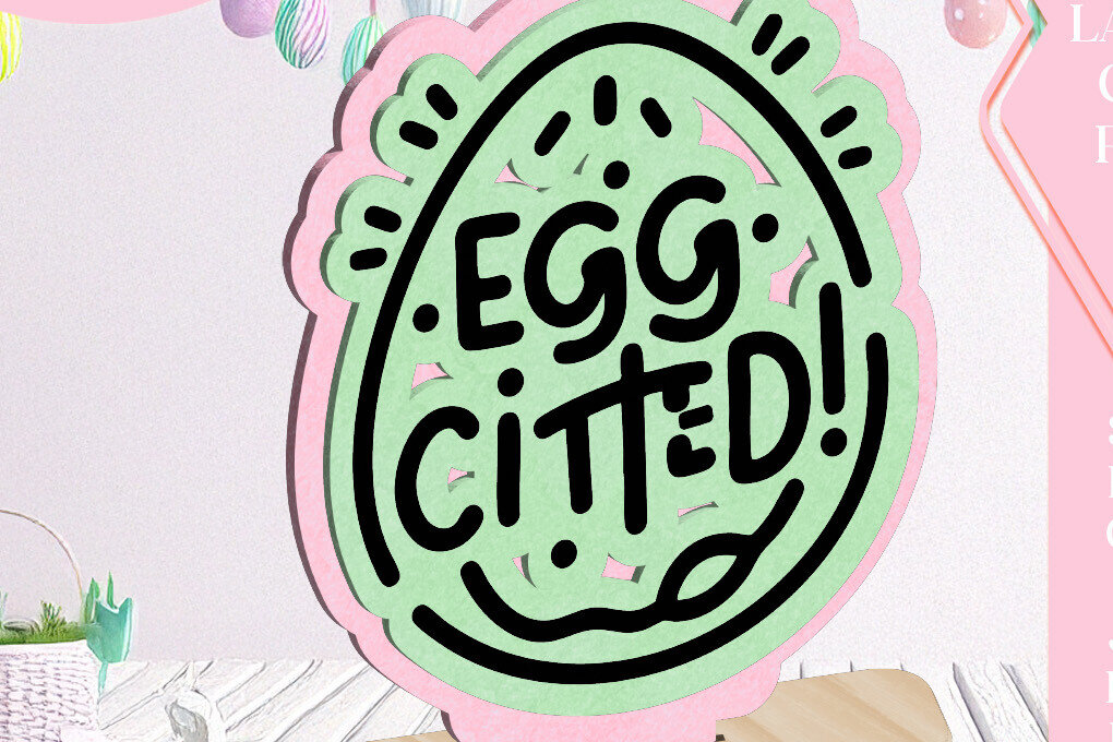 Σετ των 2 Intra απο ξύλο plywood  Χρώμα wenge 3mm-4mm πάχος - Egg-Citted Πασχαλινό Στολίδι Δίασταση 6x6 cm INTRAFABR-69958053