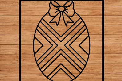 Intra απο ξύλο plywood  Χρώμα wenge 3mm-4mm πάχος - Πασχαλινό αυγό κομμένο με λέιζερ λίμα διακόσμηση τοίχου Δίασταση 40x50 cm INTRAFABR-69406281